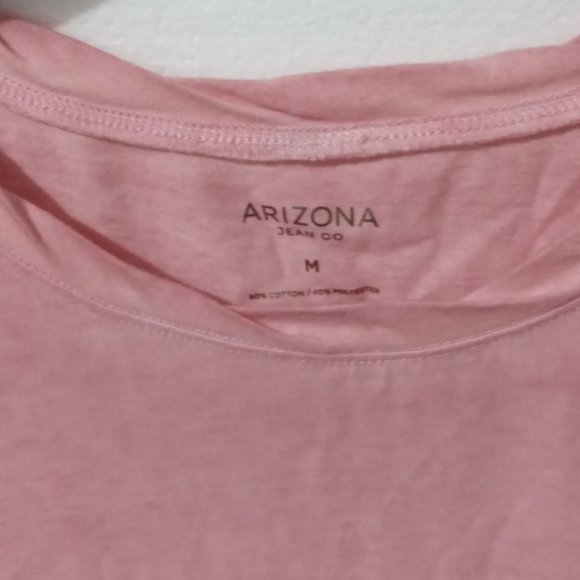 Women Blouse Pink ARIZONA JEAN CO MEDIUM  NWT - Picture 2 of 3